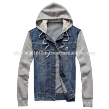 Jeans jacket with fleece sleeves custom made from GREAT GILLS INCORPORATION